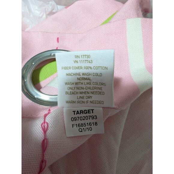 CIRCO! FAB 100% WOVEN COTTON PINK, GREEN, LAVENDER, WHITE FULL LENGTH 4 DRAPES! - Picture 5 of 11